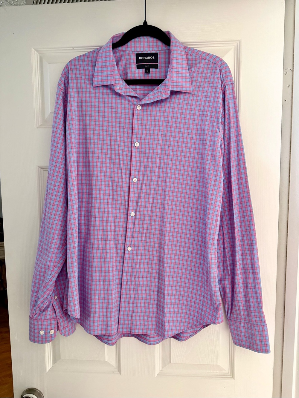 Bonobos Blue and Pink Check Dress Shirt